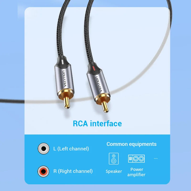 Vention RCA Cable HiFi Stereo 3.5mm Jack to 2RCA  Audio Cable AUX RCA 3.5 Y Splitter for Amplifiers Audio Home Theater Cable RCA