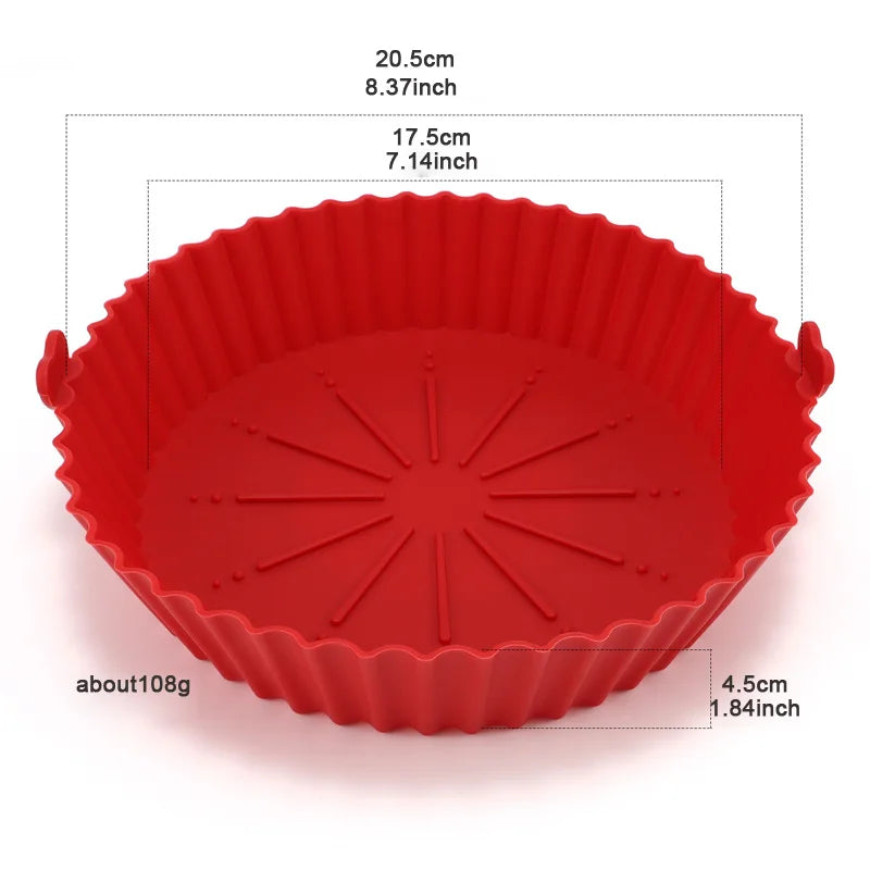 Air Fryer Baking Tray Reusable silicone baking basket Grill Pan food-grade safe non-stick fryers ovens microwave oven