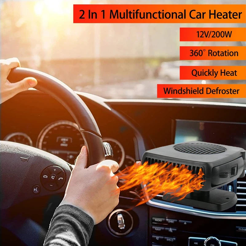 Car Portable 2 in 1 Ceramic Heating Cooling Heater Fan Defroster Demister Car Demister Car Fan Ceramic Heater