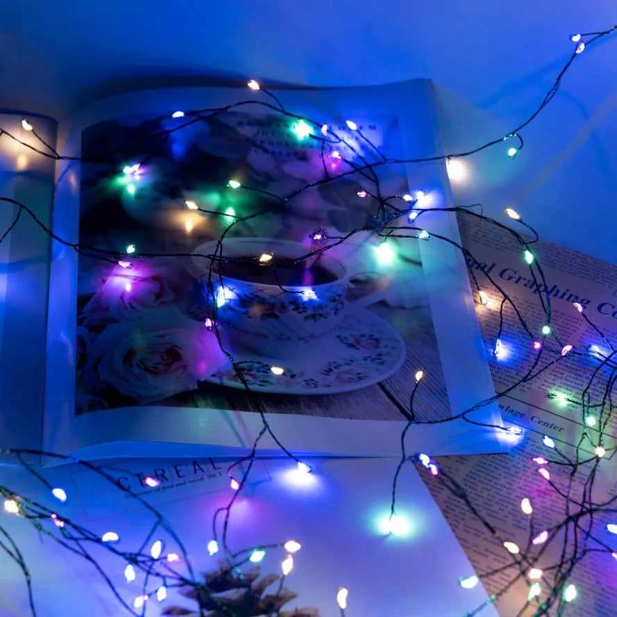 6M-48M LED Fairy Lights Cluster Firecracker String Holiday Wreath Terrace Home Birthday Christmas Tree Decorative Lamp