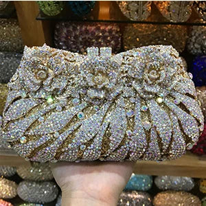 XIYUAN Women's Diamond Handbags Rhinestones Evening Bags Bridal Stones Clutch Purse Lady Clutches Bags Party Wedding Evening Bag