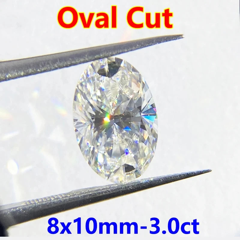 DJMAX 0.1-30ct Rare Oval Cut Moissanite Loose Stone D Color Lab Grown Super White Certified Ellipse Oval Moissanite Diamond