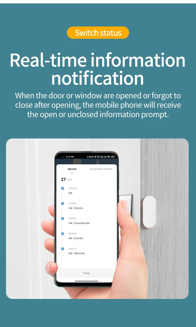 Smart ZigBee 3.0 Door Window Sensor Lux Light Detect 2 in 1 Real Time Wireless Magnetic Alarm App Remote Control Home Security