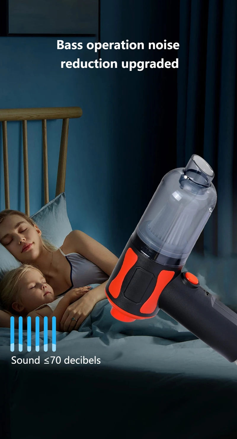 New Car Vacuum Cleaner  High-power Suction & Blow Home & Car Use Portable Strong Suction Power Small Wireless Vacuum Cleaner