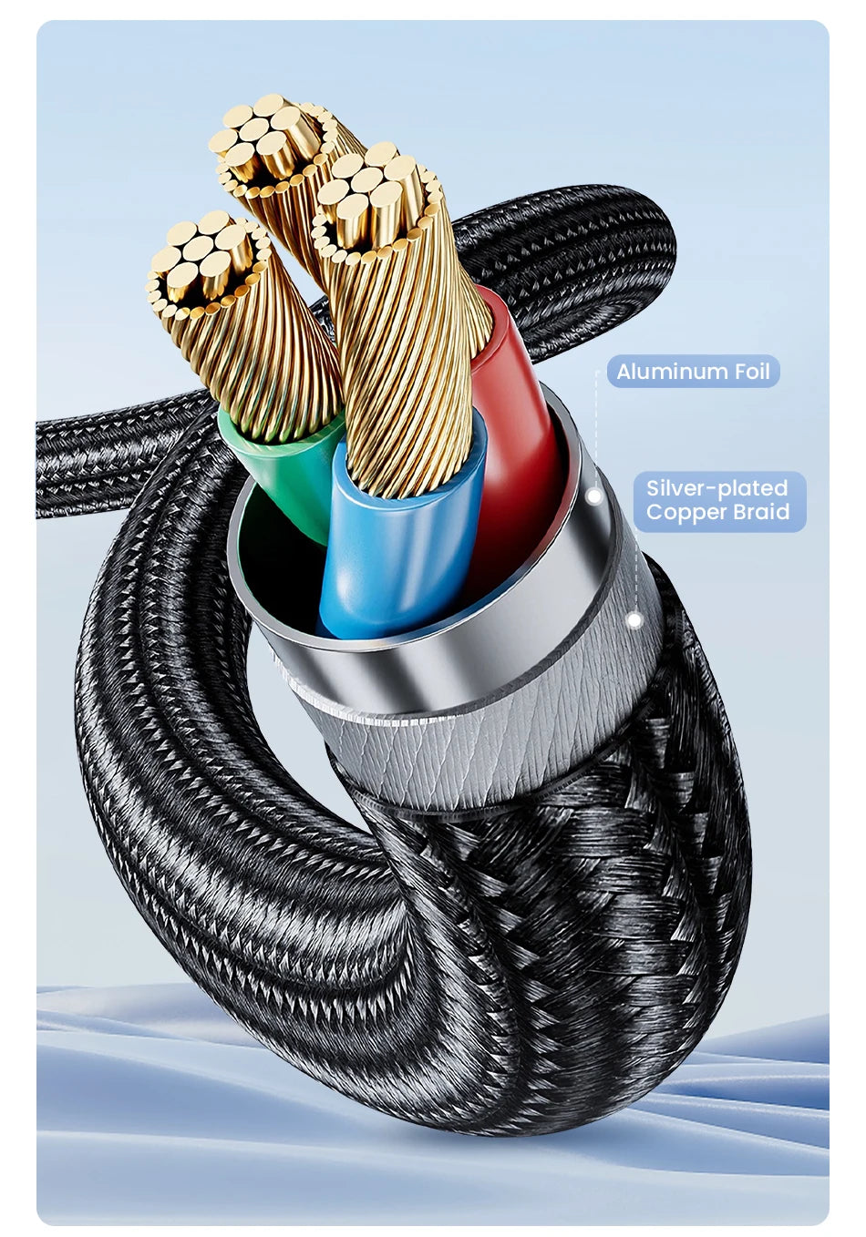 Rocoren RCA Cable 3.5mm to 2RCA Splitter 3.5 Jack to 2 RCA Male Audio Wire for Amplifiers HiFi Stereo Home Theater Speaker Cord