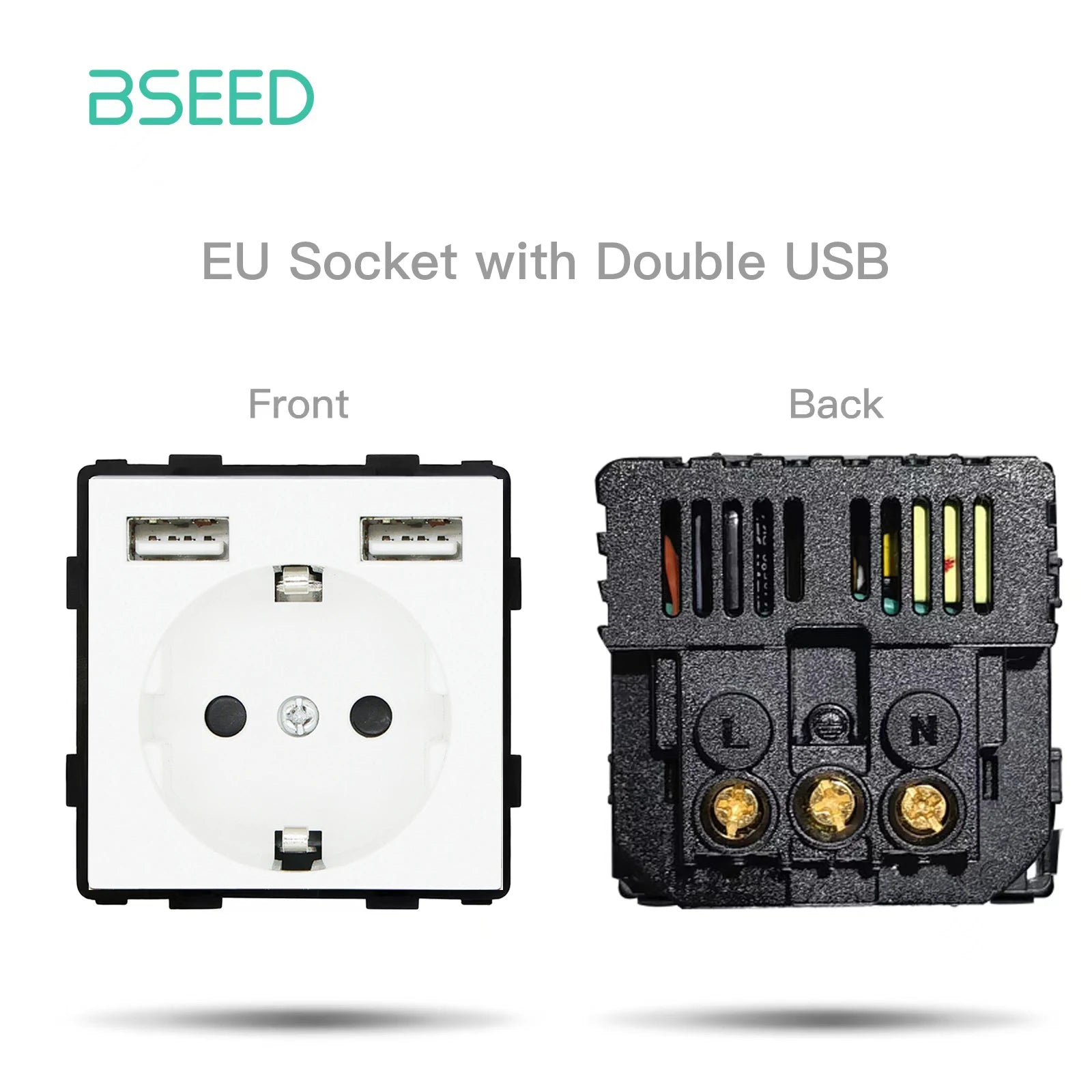 BSEED 1/2/3Gang Smart Zigbee Switches Function Part Touch Glass Front Panel EU Wall Socket Smart Plug DIY Parts Free Combination