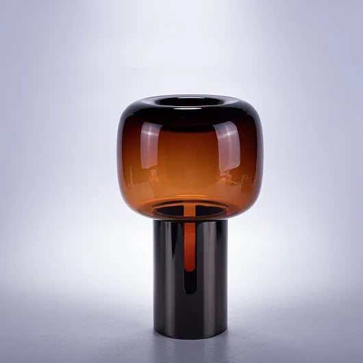 Dark Glass Vase, Iron Frame Cylindrical Base Flowerpot, Living Room Decoration, Creative Hydroponic Vase, Glass Container