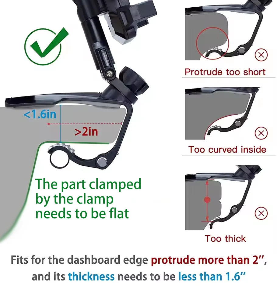 Lcars 360 ° Adjustable Dashboard Phone Holder Base, Equipped with Anti-Slip Silicone Clip and Magnetic Plate, Suitable for All Smartphones, Car Phone Holder Base, Adjustable Phone Holder, Modern Phone Mounting Device, Sturdy