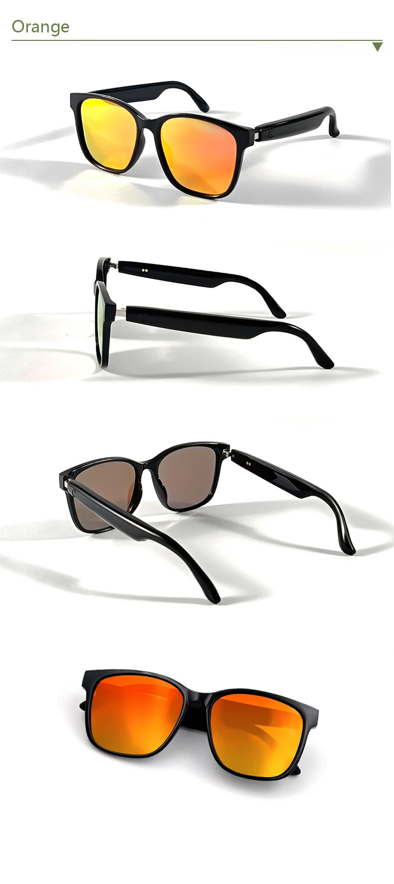 LIGE Fashion AI Smart Bluetooth Glasses Voice Assistant Bluetooth Call Playing Music Men Women Smart Sunglasses Camera Control