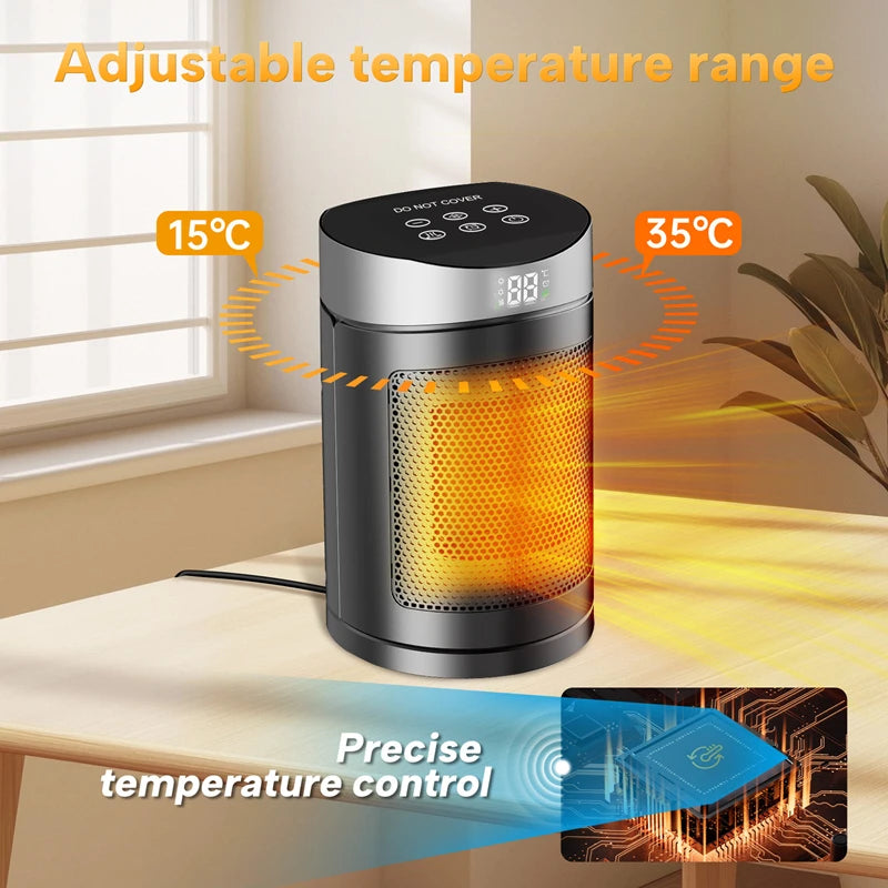 Electric Heater 1500W Space Heater Indoor Energy Saving Hot Air Heater With Remote Control Timer Warmer For Office Home
