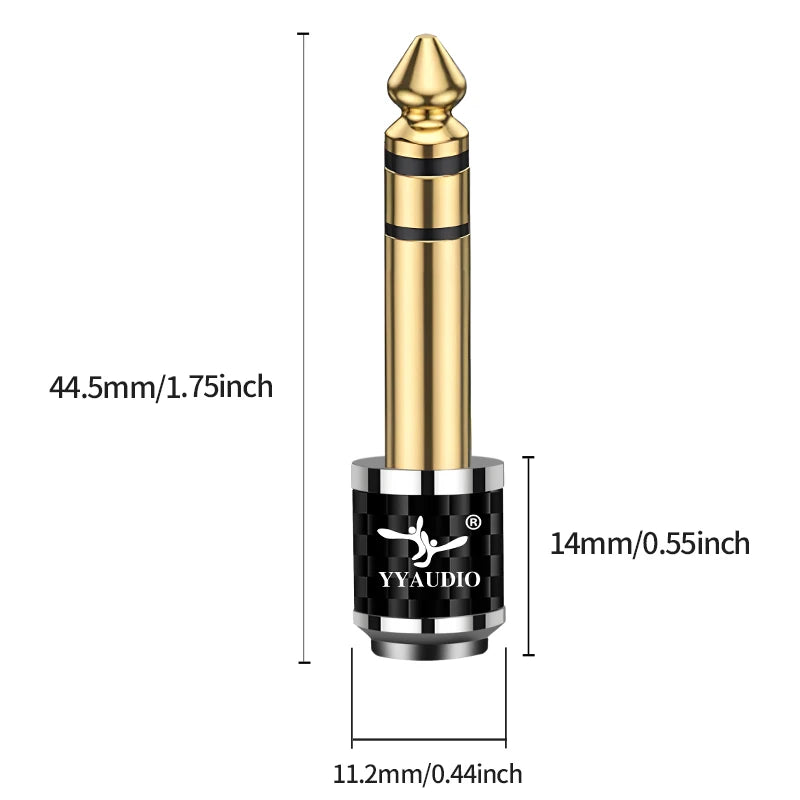 YYAUDIO 6.5mm Male to 3.5mm Female Stereo Audio Adapter for Headphones, Amplifiers and Guitars