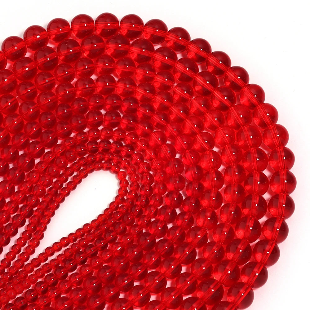 1 String Pomegranate Red  Beads Loose Round Beads Glass Spacer Beads For Jewelry Making DIY  Handmade DIY Bracelet Necklace Ring