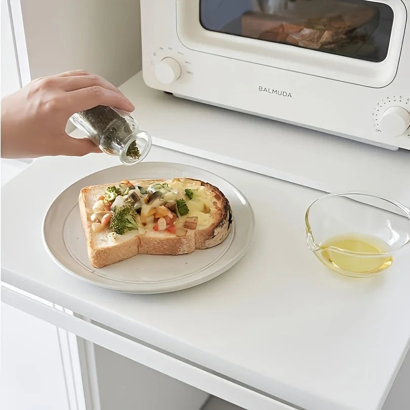 Modern Metal Utility Rack with Pull-Out Shelves & Drawers – Versatile Microwave Stand for Oven, Cookware and Tabletop Storage