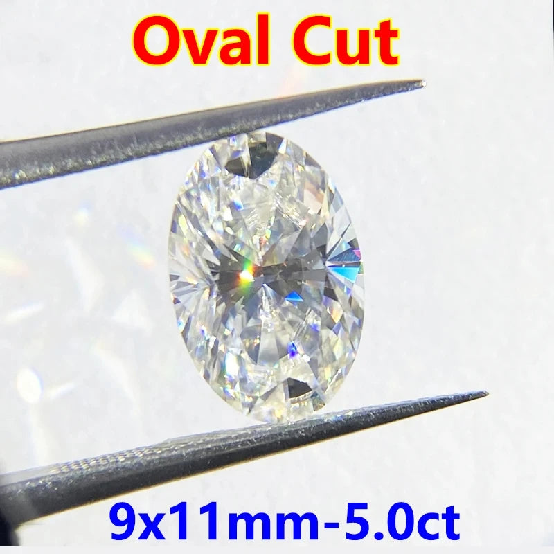 DJMAX 0.1-30ct Rare Oval Cut Moissanite Loose Stone D Color Lab Grown Super White Certified Ellipse Oval Moissanite Diamond