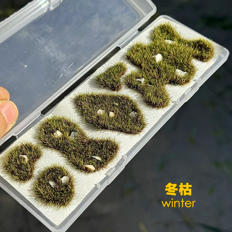 11*15cm Model Grass Turf With Stone Lawn Model Material Micro Landscape Platform Diy Material 1/64 Scale Train Railway Layout