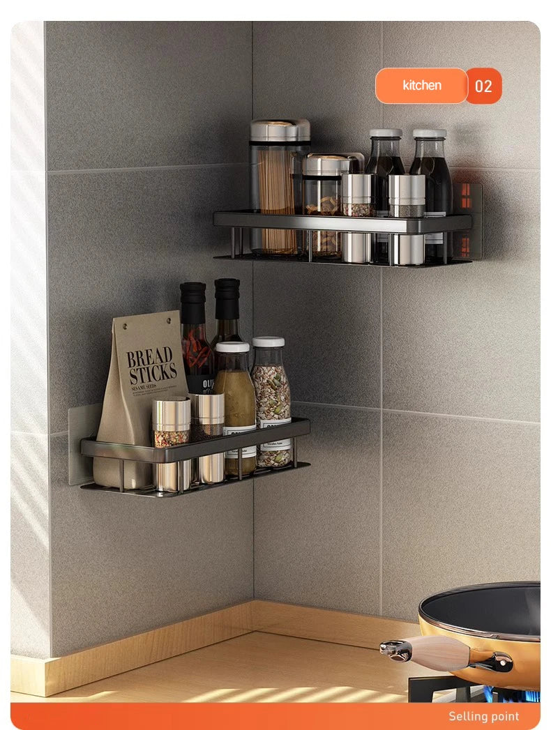 Bathroom Storage Rack Stainless Steel Anti Rust Storage Shower Rack Suction Cup Storage Rack Household Storage Appliances