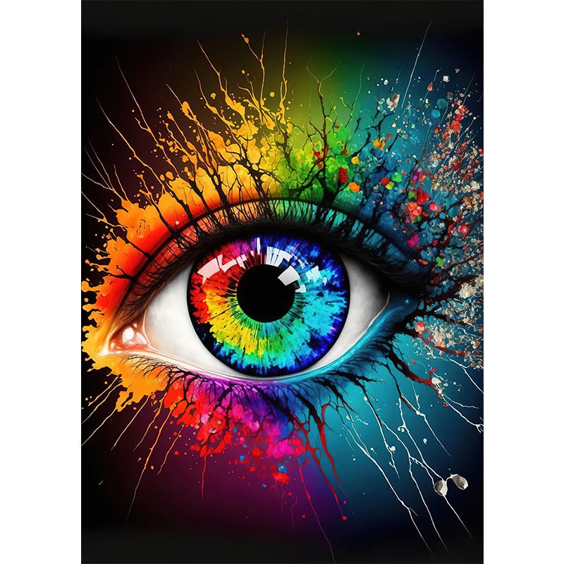 Classic Abstract Wall Art , Eye Features Mural, HD Canvas Print Poster for Home Living Room Bedroom Office Decoration Cuadros