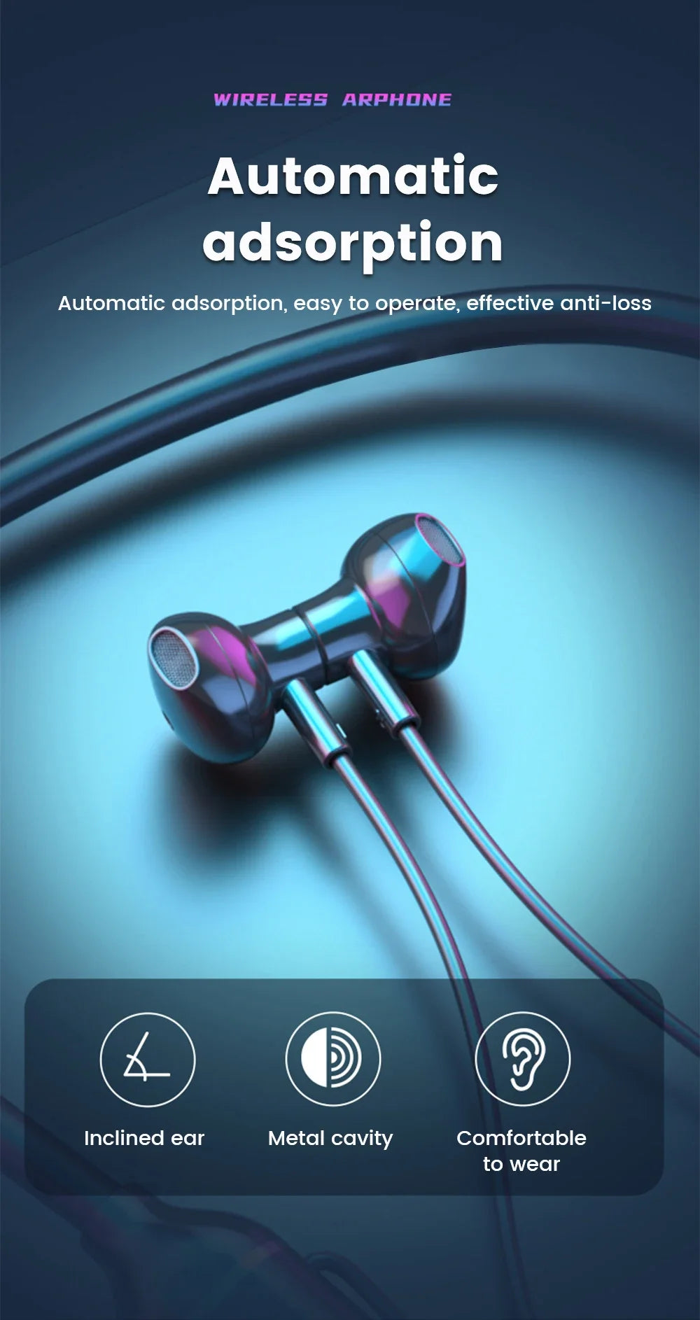 HyperWave 5.3 Wireless Neckband Gaming Earphones - LED-powered sound
