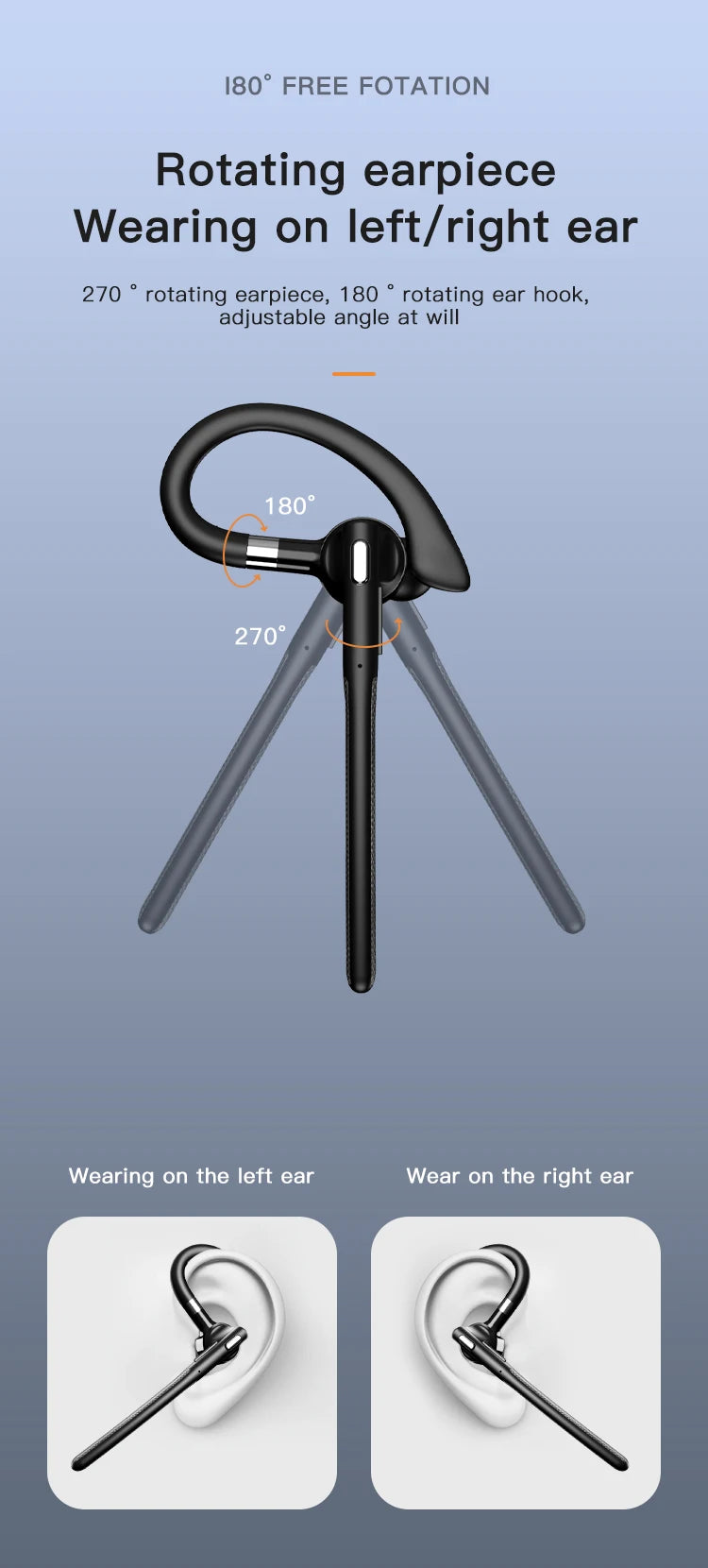 Bluetooth Earphones 5.4 Headphones Stereo Handsfree Noise Canceling Wireless Business Headset With ENC Mic For All Smart Phones