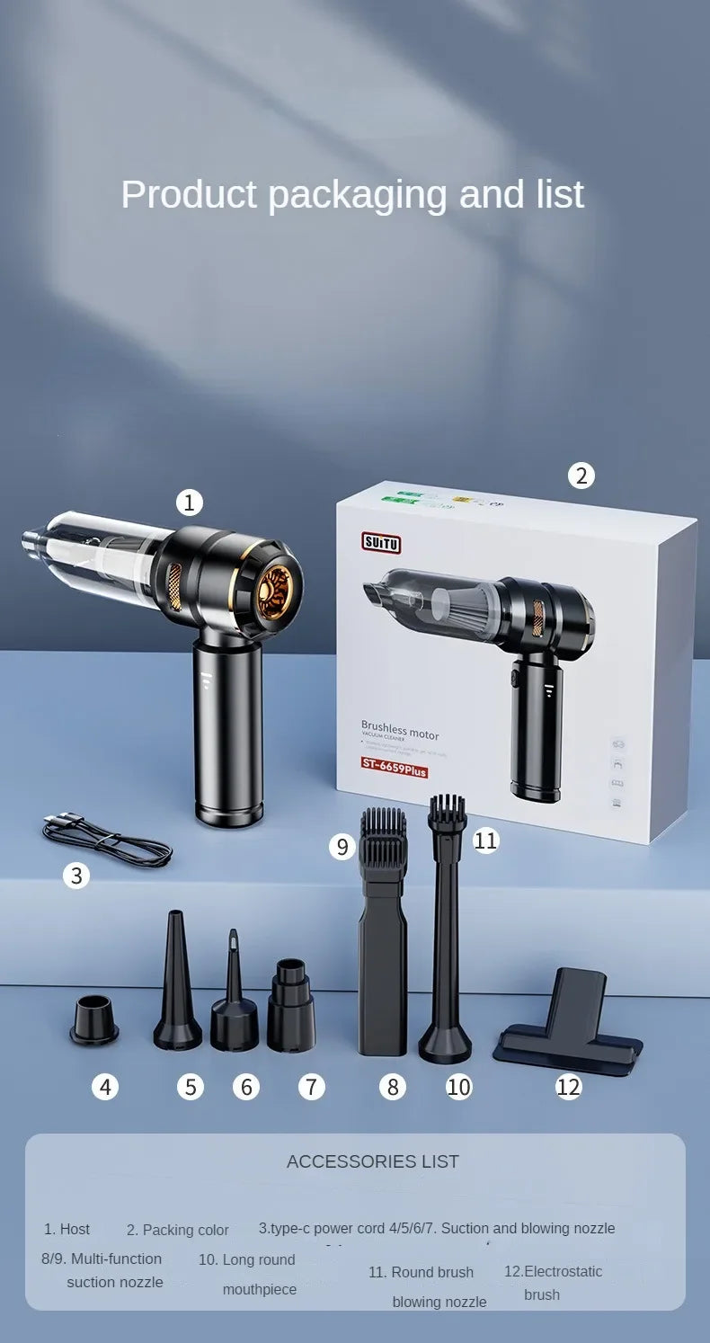 2026 New Car Vacuum Cleaner Strong Suction Cordless Wireless Cleaner Portable HandHeld Vacuum Cleaner Cleaning Machine
