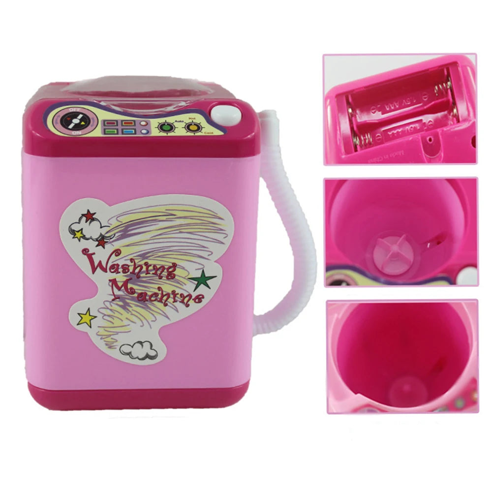 Washing Machine Toy Mini Electric Makeup Brush Cleaner Automatic Cleaning Washing Machine Play Home Toy Coffee Mixer