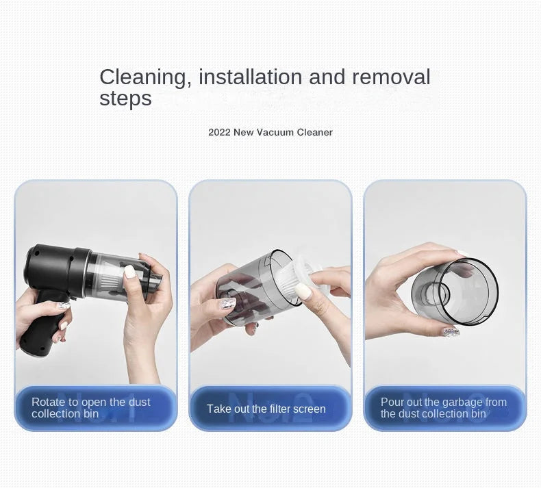 Combination Vacuum Cleaner USB Charging Car Household Vacuum Cleaner Small Car with Fully Automatic High Power Powerful Cleaning