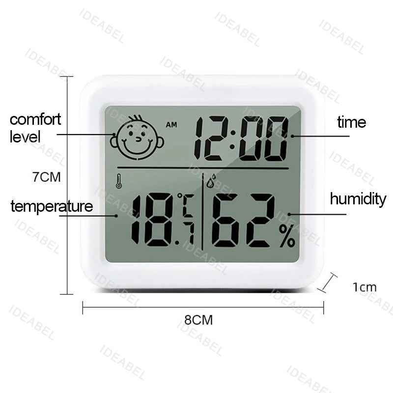 Thermohygrometer Ultra-thin Simple Smart Home Electronic Digital Thermometer Hygrometer LCD Digital Wall Clock