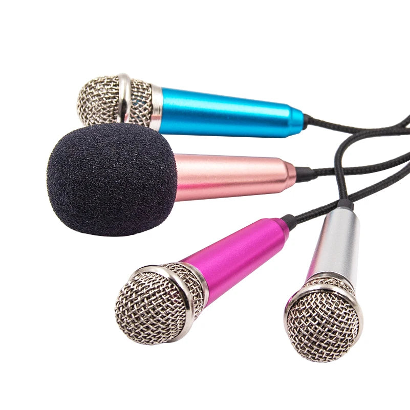 Portable 3.5mm Stereo Studio Mic KTV Karaoke Mini Microphone For Smart Phone Laptop PC Desktop Handheld Audio Microphone