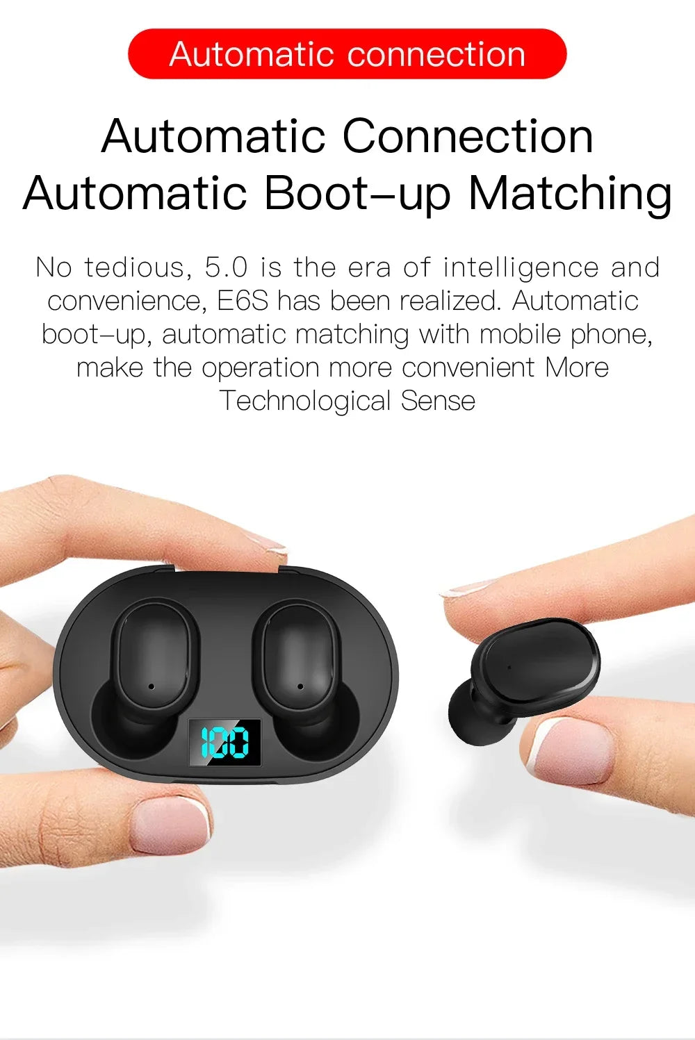 E6S TWS Bluetooth Earphones Wireless Bluetooth Headset Noise Cancelling Headsets With Microphone Headphones For Xiaomi iPhone