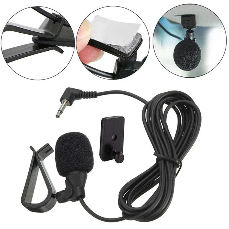 Car Microphone Audio Navigation Wired Clip External Wires Auto Mics Radio 3m Long Mic Stereo 3.5mm Mono 2.5mm SM Lotus Jack Plug