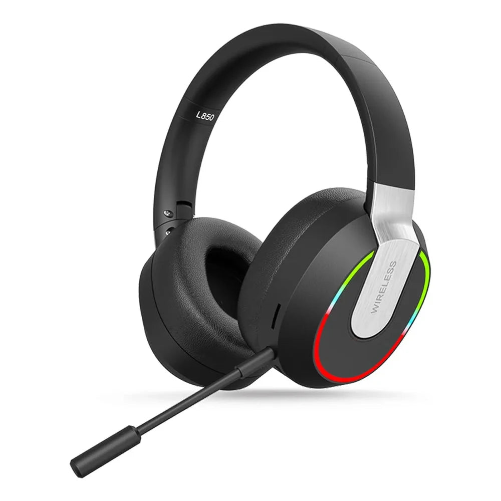 Wireless Headphones with MicroPhone Game Headset Blutooth 5.1 Gamer Surround Stereo Earphone Colourful Light PC Laptop Earpiece