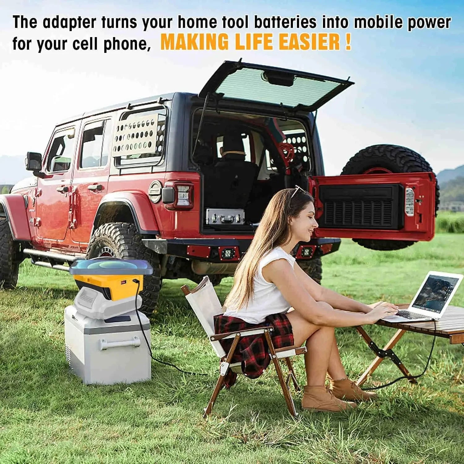 For Makita/Dewalt/Milwaukee 18V 20V Lithium Battery Wireless Charging Adapter Type C USB Charger Adapter Charging for Phone