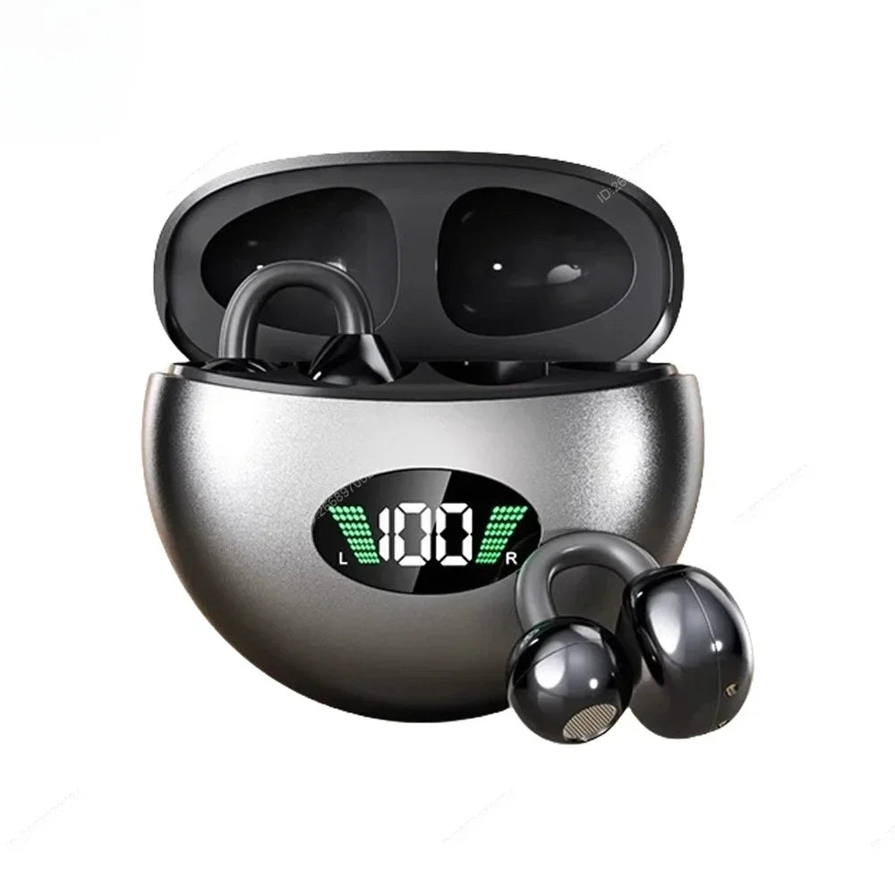 Premium Clip-on Earphones Wireless Bluetooth Earbuds Sound Quality Long Battery Life Perfect for Sports Headphones With Micphone
