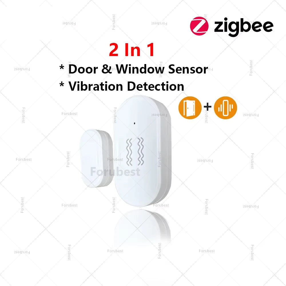 Smart ZigBee Door Window Sensor With Luminance/Vibration Detection Smart Home Door Detector Open / Closed Alarm For Alexa Z2mqtt