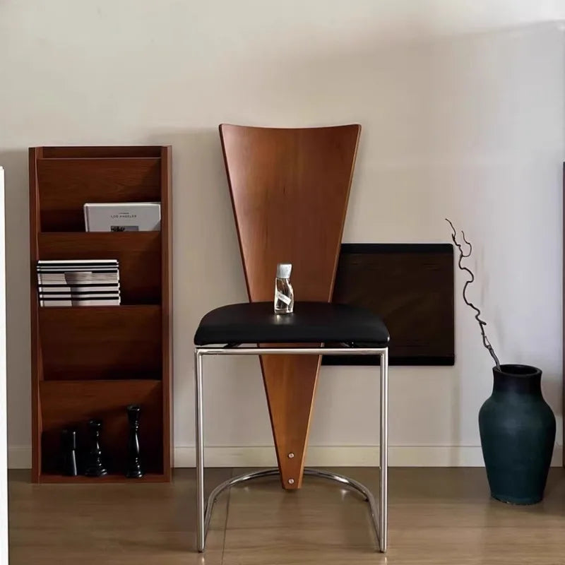 Mid-Century Bauhaus Style Retro Designer Dining Chair Solid Wood Backrest Chair For Living Room Home