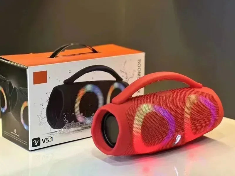 30W high power bluetooth speaker portable RGB colorful light waterproof wireless subwoofer 360 stereo surround TWS FM boombox