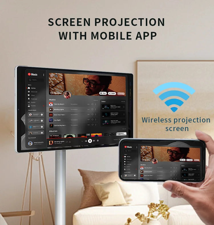 2026 Fashion popular 21.5 Inch Battery-power Android 13 Lg Stand By Me Tv In-cell Touch Screen Gym Gaming Live Room Smart Tv