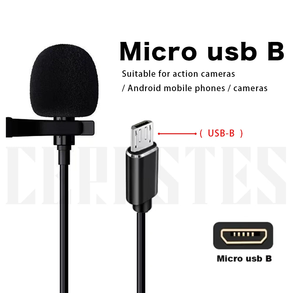 High-fidelity external wired microphone for cameras mobile phones computers Lighting Type-C Micro USB interface Microphone HD