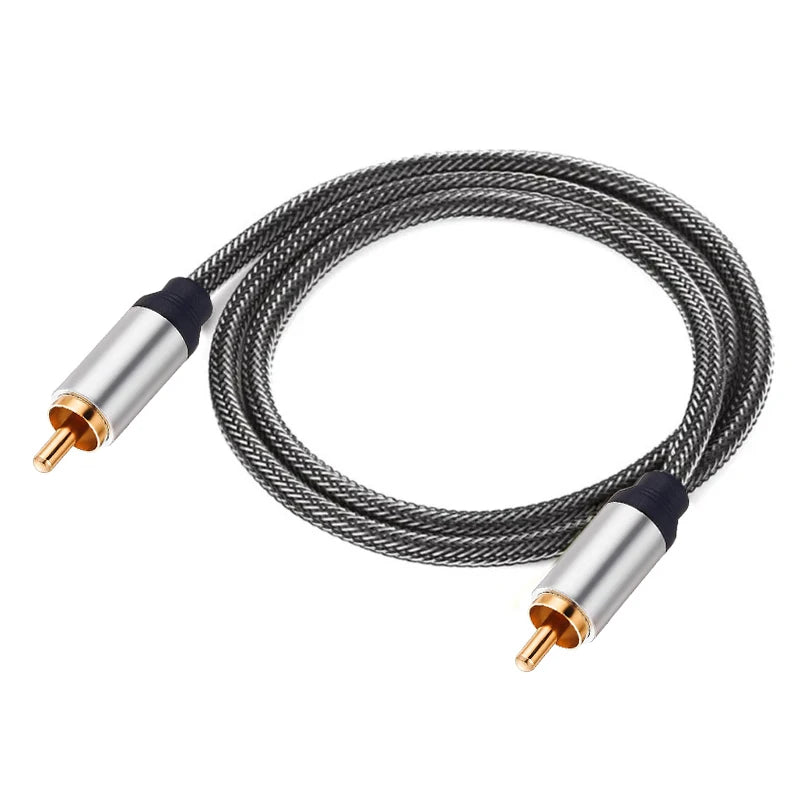 Subwoofer RCA to RCA Cable Nylon Braided Digital Coaxial Analogue Cord for Amplifiers HDTV Home Theater Hi-Fi Systems Subwoofer