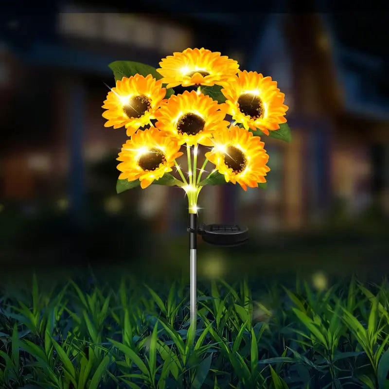 Solar Lawn Stake Lights Outdoor Waterproof Sunflower Fairy Lights Gift for Women Mom Grandma Light for Yard Patio Lawn Pathway