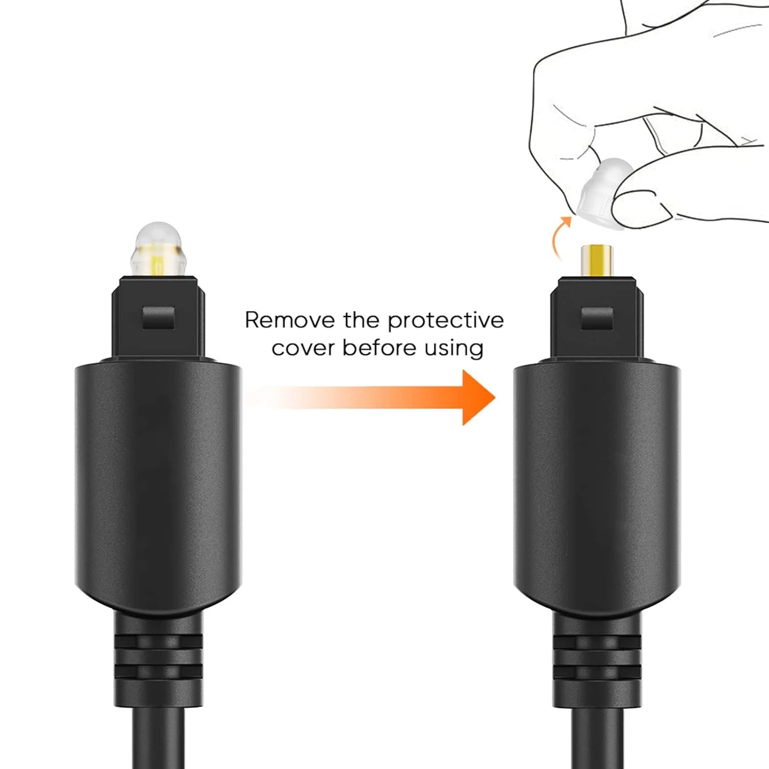 TOSLINK Optical Audio Cable, Fiber Optic Cable for Soundbars, Stereo Systems/amplifiers/amps, Home Cinema, Xbox One/PS4, etc.