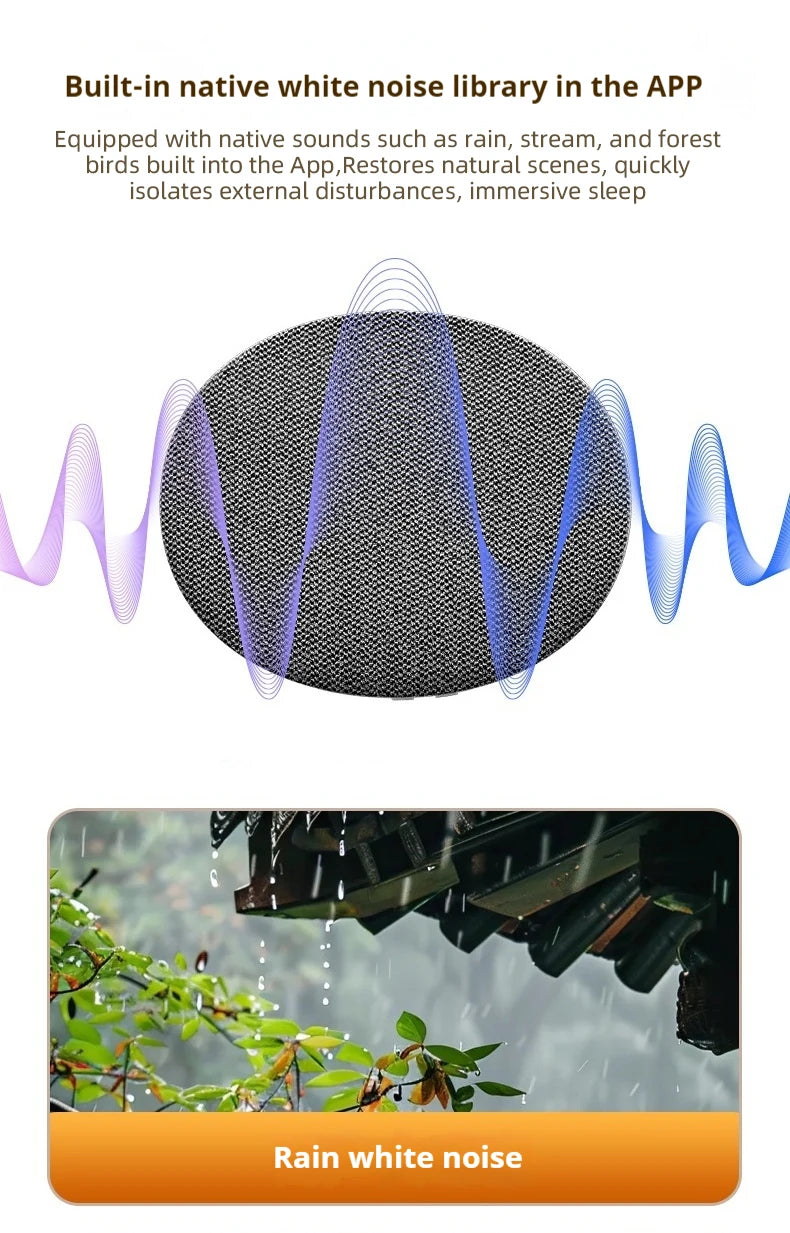 Bluetooth 6.0 Pillow Speaker for Sleeping, Ultra-Thin Under Pillow Sound Machine with White Noise HiFi Stereo Audio