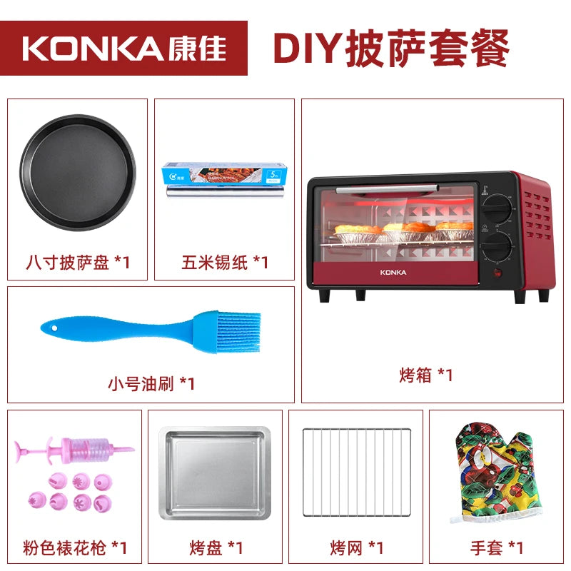 new Konka Small Household 12L Electric Oven Multifunctional Baking Automatic Steam Oven Integrated Table Cake Mini
