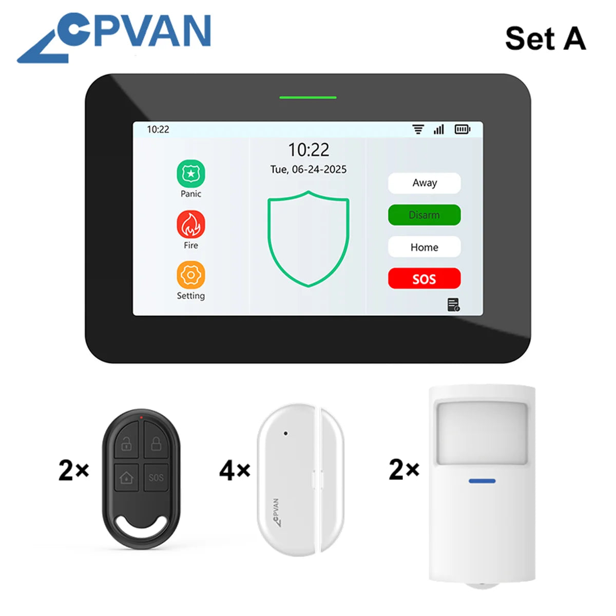 CPVAN Tuya smart Home Alarm System Wireless WiFi 4G 7 inch panel for Home burglar Security Protection Alarm Kit DIY Accessories