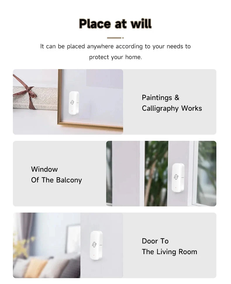 ZigBee 3.0 Smart Vibration Sensor Real Time Monitoring Door Window Detection Alarm Smart Home Security Protection System