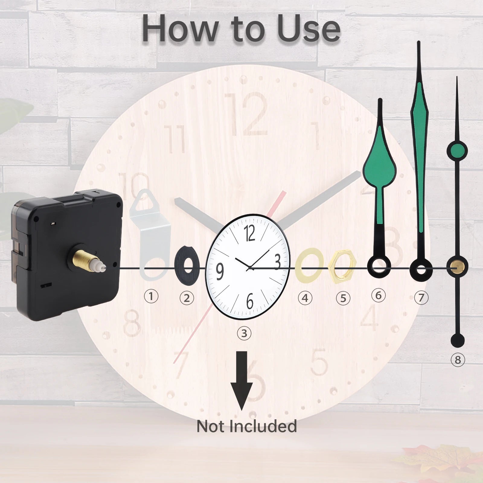 Quartz Battery Operated Silent Wall Clock Movement Mechanisms for DIY / Repair, Clock Parts Replacement