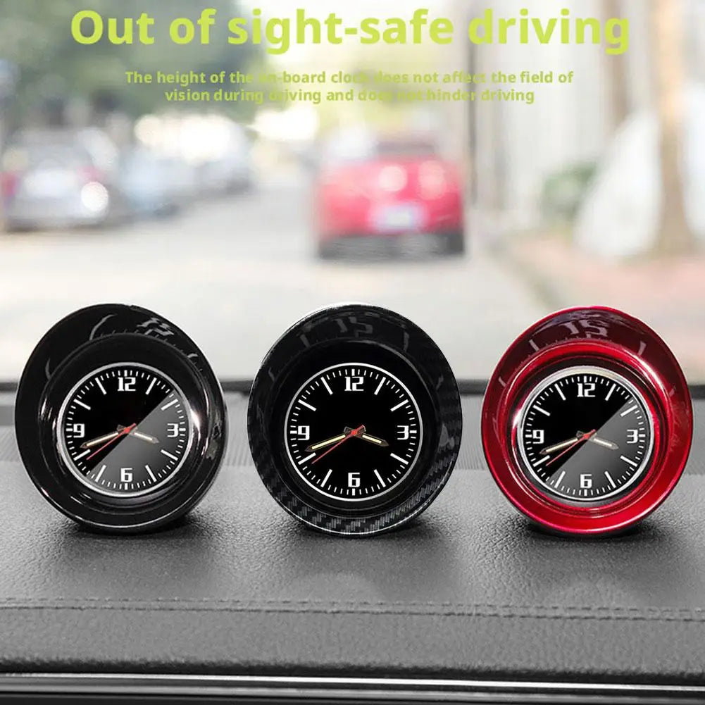 Car Clock Luminous Mini Automobiles Internal Stick-On Digital Watch Mechanics Quartz Clocks Auto Ornament