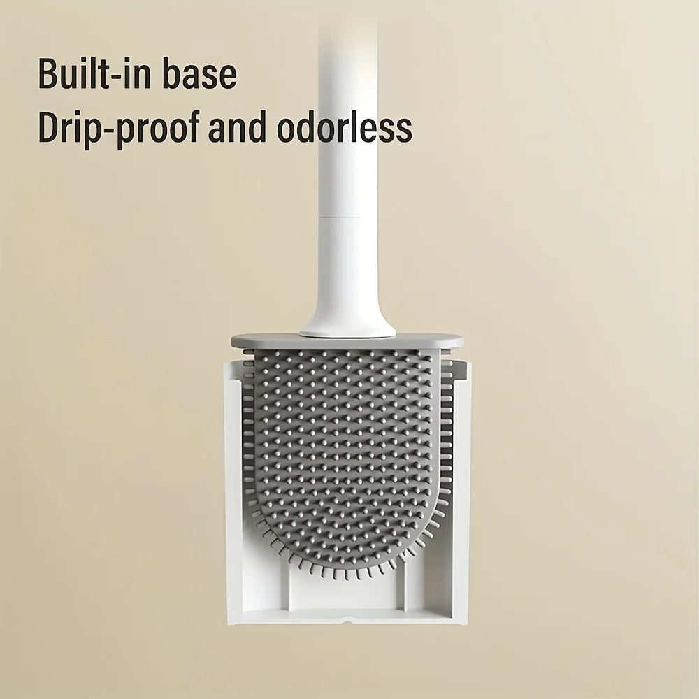 1pc Household Toilet Brush, Wall-Mounted Bathroom Cleaning Brush, No Electricity Required, Bathroom Accessories Cleaning Tool
