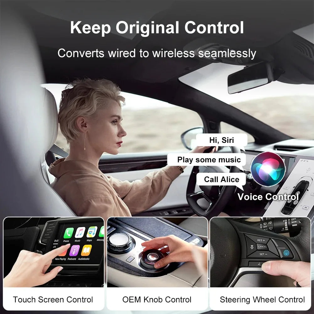 Carplay Wireless Adapter Android Auto 2 in 1 Smart Dongle 5G WIFI For iphone Android Phone For Volvo Benz Mg Kia Chery VW