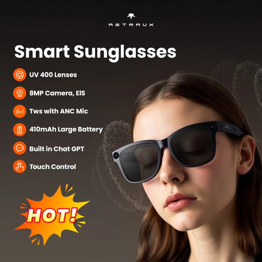 AI smart Bluetooth glasses ultra-high-definition camera pixels video recording stabilization Bluetooth calling